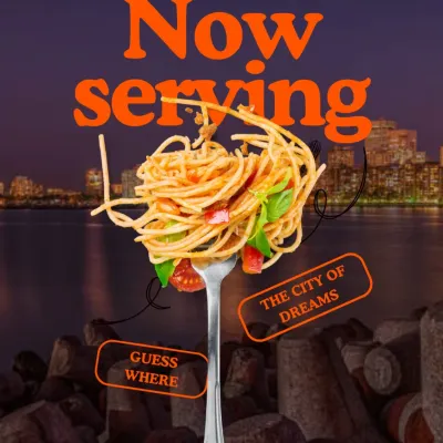 "A new city. A new screen. A five-course story!" This teaser graphic, showing a forkful of spaghetti against the Mumbai skyline, was how we hinted at our debut in the city of dreams. Can you guess where we are headed next?
