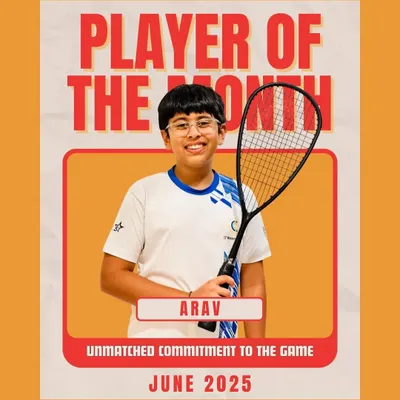Meet Arav, our Player of the Month! His unmatched commitment, training 6 days a week, and hunger to grow are already showing results. We're proud to see his discipline pay off.