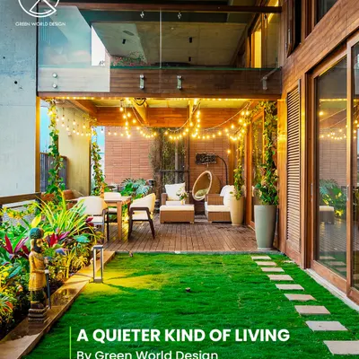 At Windmills of Your Mind, I designed a landscape that invites you to slow down. This space, with its warm textures, layered greens, and gentle lighting, feels like an exhale at the end of a long day, embodying a quieter kind of living.