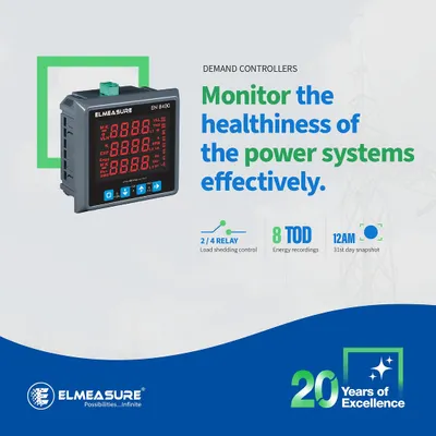 Our Demand Controllers are essential for monitoring the health of your power systems. This graphic highlights features like load shedding control and energy recordings, which help you effectively manage energy consumption and avoid peak demand charges.