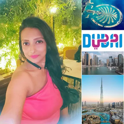 A collage from my travels, announcing my next event in Dubai. I have hosted events in the USA, Thailand, Singapore, and more, and I'm always excited to add a new city to my list of destination weddings.