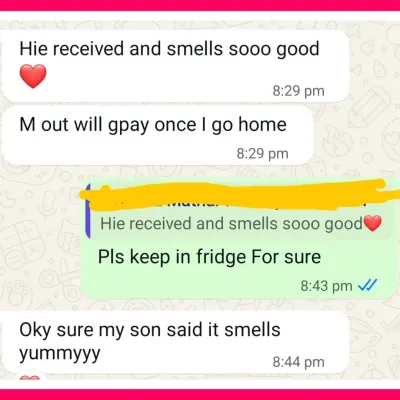 I love it when my customers share their happiness with me. This was a message I received for my strawberry jam. Hearing that my products smell and taste yummy makes all the hard work worthwhile.