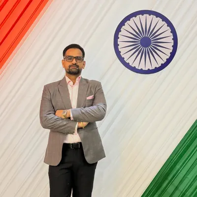 Standing proud before the tricolor. Patriotism is not just a feeling but a call to action, to serve our nation through our profession.