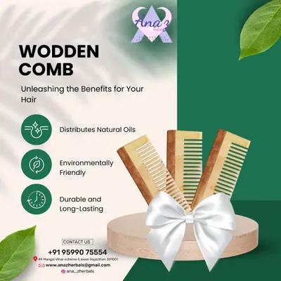 I highly recommend switching to a wooden comb, and my Neem Wood Comb is a great choice. It's environmentally friendly, helps distribute your scalp's natural oils, and is much gentler on your hair and scalp than plastic.