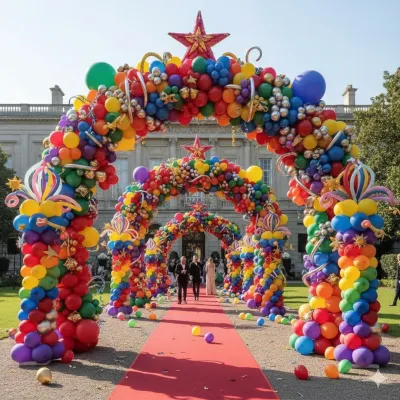 A grand entrance sets the tone for the entire event. For this corporate awards night, I built multiple, layered balloon arches to create a spectacular walkway, ensuring a high-energy start to the evening.