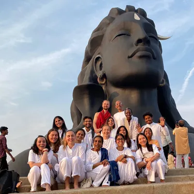 You are never walking this path alone. A crucial part of the journey is the *sangha*, or the community you keep. Here we are, my Hatha Yoga batchmates, a group of joyful faces at the Isha Yoga Center. This is the kind of supportive company that makes the path easier.