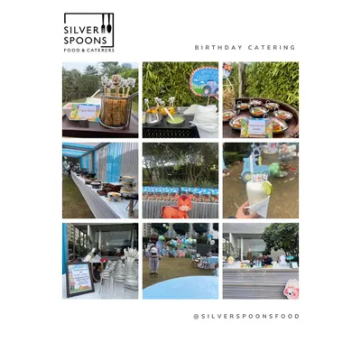 A collage showcasing a 'Barnyard' themed birthday party. It highlights the cohesive blue and green color scheme, themed food labels, and a fun, outdoor setup perfect for kids.