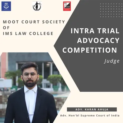 I was honored to serve as a judge at the IMS Law College's Intra Trial Advocacy Competition. It's inspiring to see the passion and skill of the next generation of trial lawyers.