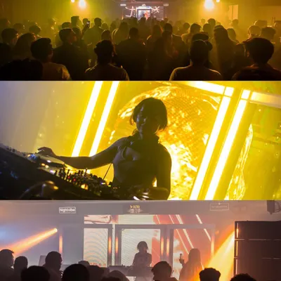 This collage captures the essence of opening for Parra for Cuva. The packed venue, the golden lights, and me at the console, all part of a night that was a huge milestone in my career. The energy was pure gratitude.
