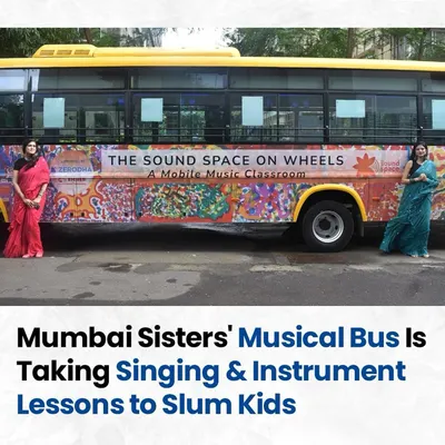 Our 'Sound Space on Wheels' initiative featured by The Better India. This bus is a fully-equipped music haven, bringing singing and instrument lessons directly to slum kids.