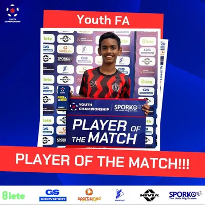 Celebrating our Player of the Match from the Youth Championship. This award recognizes a standout performance that made a difference for the team.