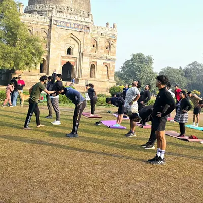 Taking our practice outdoors at Lodhi Garden. I believe that knowledge is of no value unless you put it into practice, and nature is the best classroom.