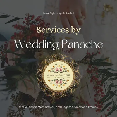 This is the official banner for my services at Wedding Panache, where I promise to turn your dreams into dresses and deliver elegance.