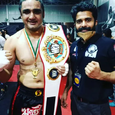 Posing with the first WKN India Title Holder, Vaibhav Shetty. We are proud to be part of the official team that supports high-level kickboxing events and champions in the country.