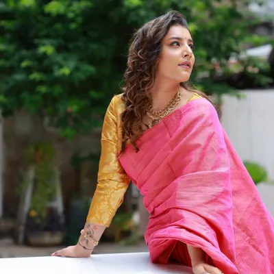 For this brand shoot, I styled myself in a beautiful pink linen saree, creating a look that is both vibrant and elegant.