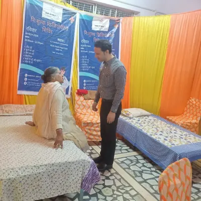 Service, or 'seva', is the foundation of our practice. Here I am at a community physiotherapy camp at Gurdwara Ajit Darbar, providing consultations. Bringing relief from pain and improving lives is our greatest satisfaction.