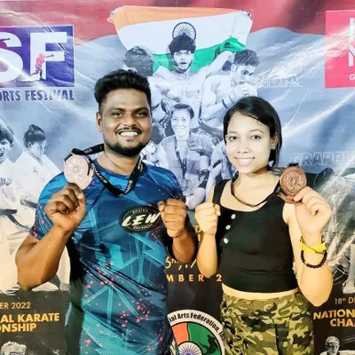 Proud to stand with one of our MMA champions. Competing at the national level builds resilience and is a true test of a martial artist's skill and spirit.