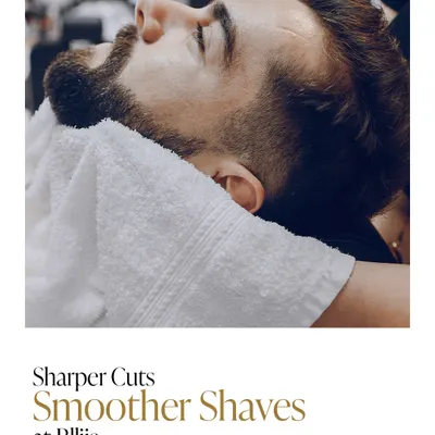 The hot towel is a crucial step in our classic shave service. It softens the beard and opens the pores, preparing the skin for a uniquely smooth and irritation-free shave.