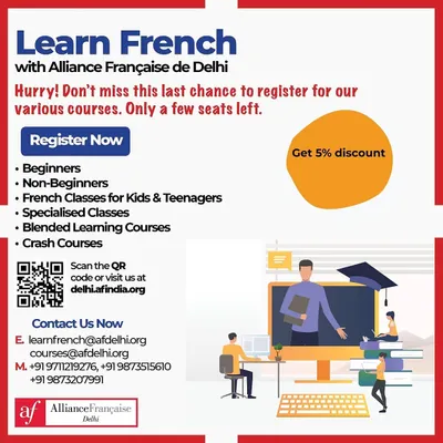 We offer a wide variety of French courses to suit every need. This includes classes for beginners, non-beginners, kids, teenagers, as well as specialized and blended learning courses.
