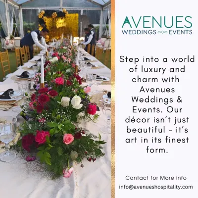 This graphic introduces our brand, promising a world of luxury and charm. We believe our decor is not just beautiful, it's an art form designed to make your event extraordinary.