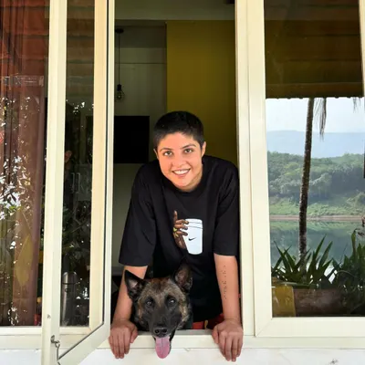 Just me and my boy, Floyd, enjoying the view. These quiet, happy moments are what make all the chaotic, high-energy times worth it. This is our window of joy.