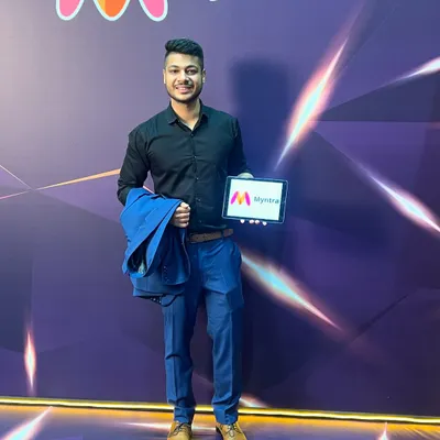 Here I am after a successful show for Myntra's Annual Awards, where I performed custom iPad magic for an audience of over 2000 people.
