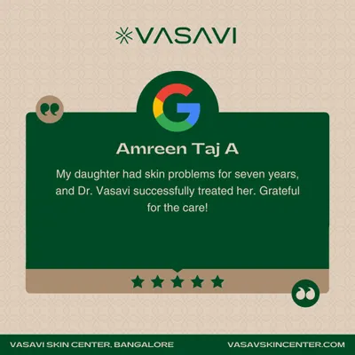 I am grateful for this review from a mother whose daughter had been suffering from skin problems for seven years. It is incredibly rewarding to know that my treatment was successful and brought relief to her child.