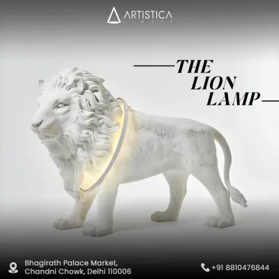 The lion lamp is the epitome of our design philosophy: bold, artistic, and functional. This piece is sculpted with incredible detail and features an integrated light ring, designed for those who want their decor to make a powerful statement.