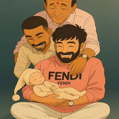 I can transform your favorite portrait into a beautiful piece of art. This Ghibli-style digital illustration was created from a photo, offering a unique and whimsical way to cherish a family memory.