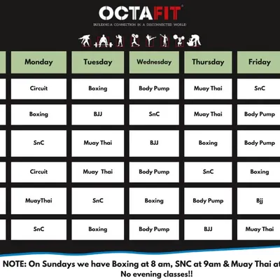 Here is our class schedule. We are operational on Sunday mornings, so you can make the most of your training even on weekends.