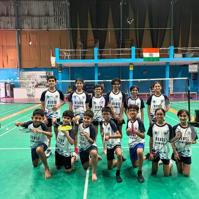 The full squad, dressed in our academy jerseys, ready for the Haryana State Championship. We compete as a unified team.
