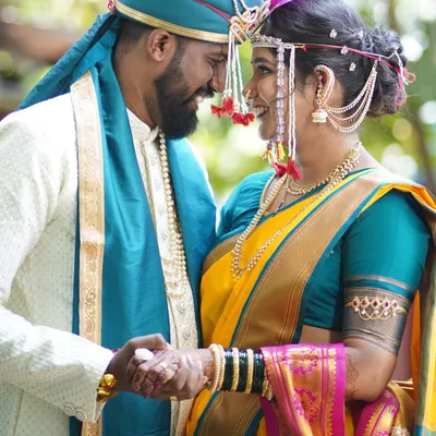 A romantic, intimate moment between the bride and groom. My makeup artistry ensures you look perfect up close, with a natural finish that enhances your features.