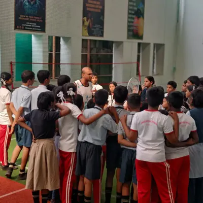 Team huddle before we start the session! Getting our young players hyped and ready to learn. This is where the journey to becoming a champion begins.