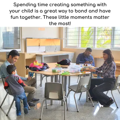 Spending time creating something with your child is a great way to bond. These little moments matter the most, and my workshops provide the perfect setting for families to connect and have fun together.
