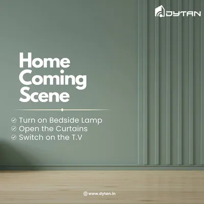 This is my "Home Coming Scene." With one command, you can have the bedside lamp turn on, the curtains open, and the TV switch on, creating a welcoming environment after a long day.