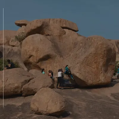 The surreal landscape of Hampi, with its endless sea of granite boulders, is the backdrop for our 2024 annual event. It's a world-class bouldering destination.