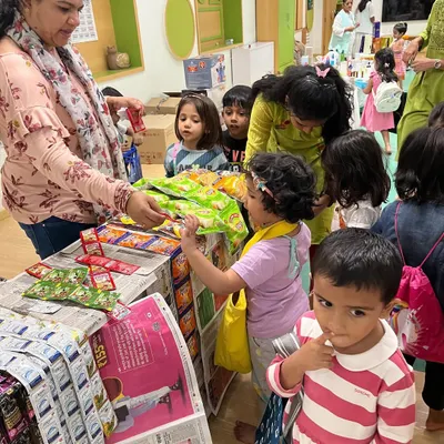 We prepare children for the real world with essential life skills. This gallery shows our Market Day, where kids learn about shopping and transactions, and important workshops on dental hygiene and personal safety, all taught in an engaging, age-appropriate manner.