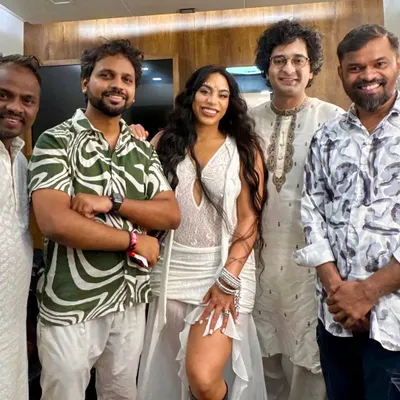 A group photo with the amazing artist Bombay Mami and fellow musicians after our performance at the NBA event. It was a blast lending my tabla to her hip-hop tracks.