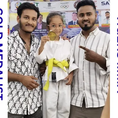 A proud moment with one of our gold medalists. This is the result of relentless practice and the fighting spirit we instill in all our students.