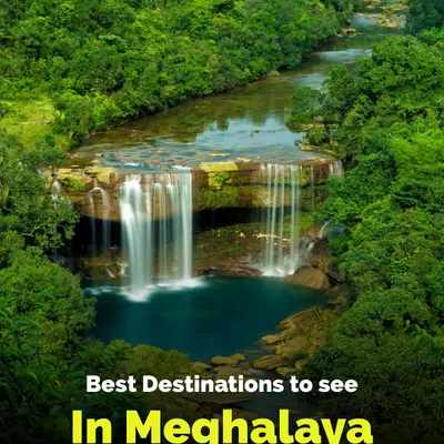 The best destinations to see in Meghalaya, the abode of clouds. This carousel will take you through its magical waterfalls, crystal-clear rivers, and lush green landscapes.
