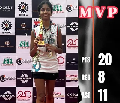 Celebrating our player Jyena, who was named MVP for her incredible performance, scoring 20 points, 8 rebounds, and 11 assists. No fear, no limits, no excuses.