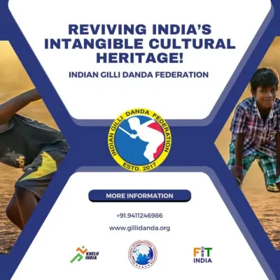 We are dedicated to reviving India's intangible cultural heritage through sports. This poster represents our mission with the Indian Gilli Danda Federation to promote and organize tournaments for traditional games, ensuring they receive national and global recognition.