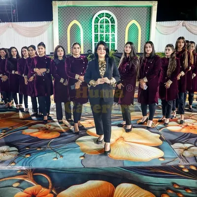 I am proud to introduce my team of professional hostesses. Dressed in elegant uniforms, they are the first point of contact for your guests and ensure a warm and welcoming experience.