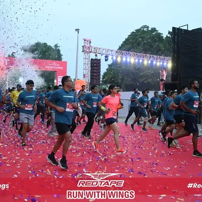 The moment the war begins. This is the start of the RedTape 10K Run in Delhi, where 4,000 runners exploded off the line. I don't just organize a race; I create an unforgettable spectacle that puts your brand at the center of the storm.
