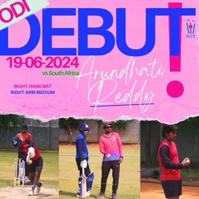 A proud moment for the entire NICE family. Arundhati Reddy makes her ODI debut for Team India, becoming the second player from our academy to play for the country. This is the result of years of dedication and structured career management.