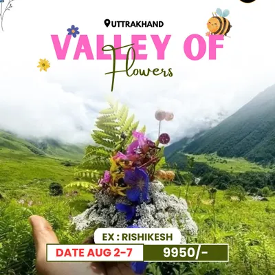 This August, escape to the magical Valley of Flowers in Uttarakhand. This poster gives you all the details for our 6-day trek starting from Rishikesh.