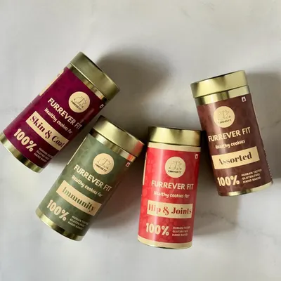 Here's a look at my complete range of healthy cookies. Whether you need support for Skin & Coat, Immunity, Hip & Joints, or just want a mix with the Assorted box, I have a natural solution for your pup.