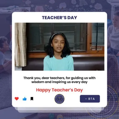 We are grateful for the kind words from our students. This image is part of a collection of Teacher's Day messages that reflect the strong bond between our mentors and young learners.