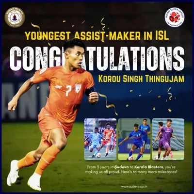 From our academy to the Indian Super League. We are immensely proud of our Sudevan, Korou Singh, who became the youngest assist maker in ISL history. This is the path we create for our players, from grassroots training to a professional football career.