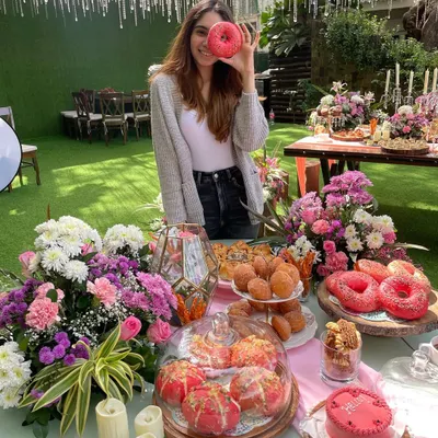 A beautiful sweet and savoury table I set up for a Friday morning event. It featured everything from bento cakes and bagels to donuts and snowflake bread.